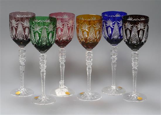 A set of six hock glasses height 24.5cm